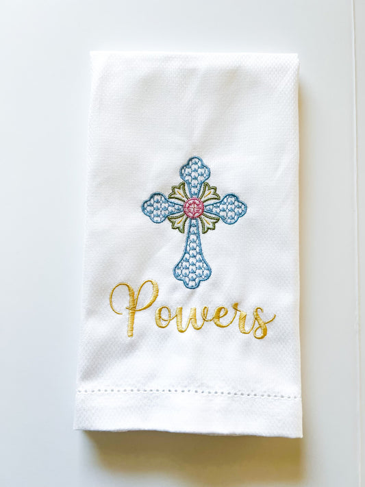 Cross tea towel